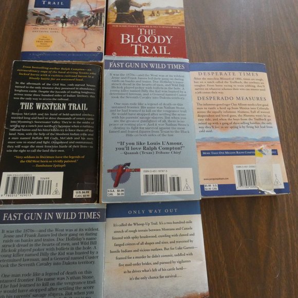 Lot Of 7 Ralph Compton Western Paperbacks 2 Duplicates - Picture 7 of 8